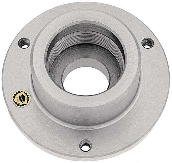 Bison - Adapter Back Plate for 8" Diam Self Centering Lathe Chucks - 2-1/4 - 8 Mount, 2.26" Through Hole Diam, 4.33mm ID, 8" OD, 0.59" Flange Height, Steel - Top Tool & Supply