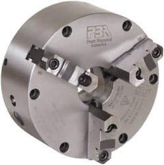 Pratt Burnerd America - 3 Jaws, 15" Diam, Self Centering Manual Lathe Chuck - Plain Back Mount Spindle, Adjustable, Reversible, 2,000 Max RPM, 4.56" Through Hole Diam, Forged Steel - Top Tool & Supply