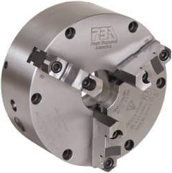 Pratt Burnerd America - 3 Jaws, 10" Diam, Self Centering Manual Lathe Chuck - Plain Back Mount Spindle, Adjustable, Reversible, 3,300 Max RPM, 3" Through Hole Diam, Forged Steel - Top Tool & Supply