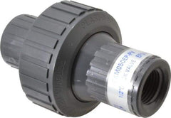 Plast-O-Matic - 1/2" PVC Check Valve - Inline, FNPT x FNPT, 150 WOG - Top Tool & Supply