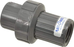 Plast-O-Matic - 1" PVC Check Valve - Inline, FNPT x FNPT, 150 WOG - Top Tool & Supply