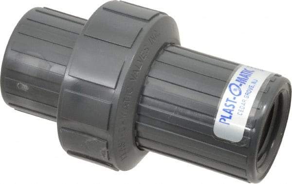 Plast-O-Matic - 1" PVC Check Valve - Inline, FNPT x FNPT, 150 WOG - Top Tool & Supply