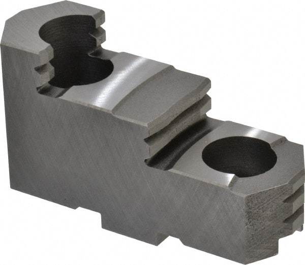 Bison - 10" Max Chuck Diam Compatibility, Steel Tongue & Groove Hard Lathe Top Jaws - 1.28" Wide x 3.74" Long x 2.023" High - Top Tool & Supply