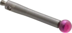 Fowler - 4 mm Ball Diameter, Stainless Steel Stem, M2 Thread, Ruby Point Ball Tip CMM Stylus - 20 mm Overall Length - Top Tool & Supply