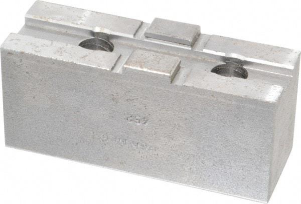 H & R Manufacturing - 10" Chuck Capacity, Tongue & Groove Attachment, Square Soft Lathe Chuck Jaw - Steel, 2-1/8" Btw Mount Hole Ctrs, 4-1/4" Long x 1-1/2" Wide x 1-7/8" High, 1/2" Groove - Top Tool & Supply