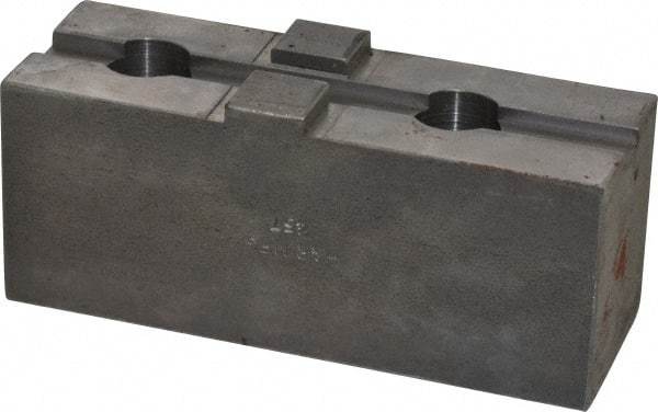 H & R Manufacturing - 18 to 21" Chuck Capacity, Tongue & Groove Attachment, Square Soft Lathe Chuck Jaw - Steel, 3" Btw Mount Hole Ctrs, 5-5/8" Long x 2" Wide x 2-5/16" High, 1/2" Groove - Top Tool & Supply