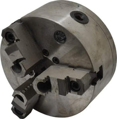 Interstate - 3 Jaws, 6" Diam, Self Centering Manual Lathe Chuck - D1-3 Mount Spindle, Reversible, 1.5748" Through Hole Diam, Cast Iron - Top Tool & Supply