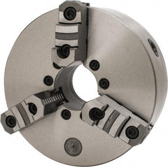 Interstate - 3 Jaws, 10" Diam, Self Centering Manual Lathe Chuck - D1-6 Mount Spindle, Reversible, 2.7559" Through Hole Diam, Cast Iron - Top Tool & Supply