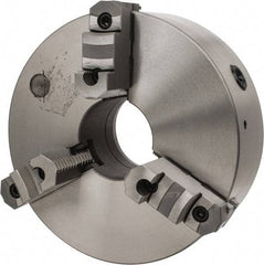 Interstate - 3 Jaws, 12" Diam, Self Centering Manual Lathe Chuck - D1-6 Mount Spindle, Reversible, 3-15/16" Through Hole Diam, Cast Iron - Top Tool & Supply