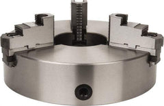 Interstate - 3 Jaws, 15" Diam, Self Centering Manual Lathe Chuck - Plain Back Mount Spindle, Reversible, 5.315" Through Hole Diam, 0.003" Axial Runout, Cast Iron - Top Tool & Supply