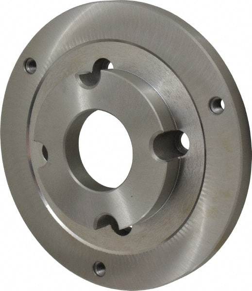 Bison - Adapter Back Plate for 8" Diam Self Centering Lathe Chucks - A2-5 Mount, 2.165" Through Hole Diam, 4.33mm ID, 7.87" OD, 0.768" Flange Height, Steel - Top Tool & Supply