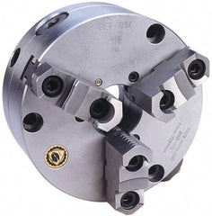 Bison - 3 Jaws, 16" Diam, Self Centering Manual Lathe Chuck - Front Mount, Adjustable, Reversible, 1,800 Max RPM, 5.354" Through Hole Diam, Forged Steel - Top Tool & Supply