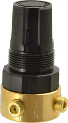 Parker - 1/8 NPT Port, Brass Miniature Regulator - 2 to 125 psi Range, 300 Max psi Supply Pressure, 1/8" Gauge Port Thread, 1-1/2" Wide x 2.87" High - Top Tool & Supply