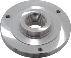 Bison - Adapter Back Plate for 5" Diam Self Centering Lathe Chucks - 1-1/2 - 8 Mount, 1.515" Through Hole Diam, 2.164mm ID, 5" OD, 0.51" Flange Height, Steel - Top Tool & Supply