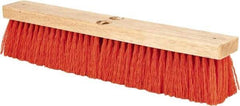 PRO-SOURCE - 18" Heavy Duty Synthetic Push Broom - 4" Bristle Length, Wood Block, Threaded Handle Connection - Top Tool & Supply