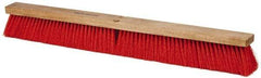 PRO-SOURCE - 30" Heavy Duty Synthetic Push Broom - 4" Bristle Length, Wood Block, Threaded Handle Connection - Top Tool & Supply