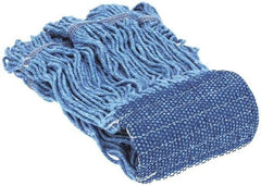 PRO-SOURCE - 5" Blue Head Band, Small Blended Fiber Loop End Mop Head - 4 Ply, Clamp Jaw Connection, Use for General Purpose - Top Tool & Supply