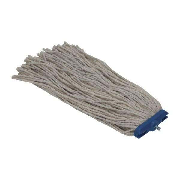 PRO-SOURCE - 1" White Head Band, Large Cotton Cut End Mop Head - 4 Ply, Screw On Connection, Use for Heavy Duty Floor Cleaning - Top Tool & Supply