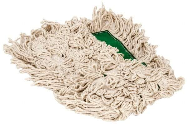 PRO-SOURCE - 24" Long x 3-1/2" Wide Yarn Blend Dust Mop Head - Snap-On, Green, Looped Head, Launderable - Top Tool & Supply