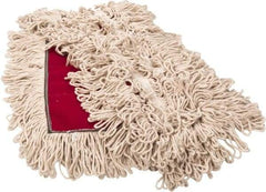 PRO-SOURCE - 36" Long x 3-1/2" Wide Yarn Blend Dust Mop Head - Snap-On, Red, Looped Head, Launderable - Top Tool & Supply