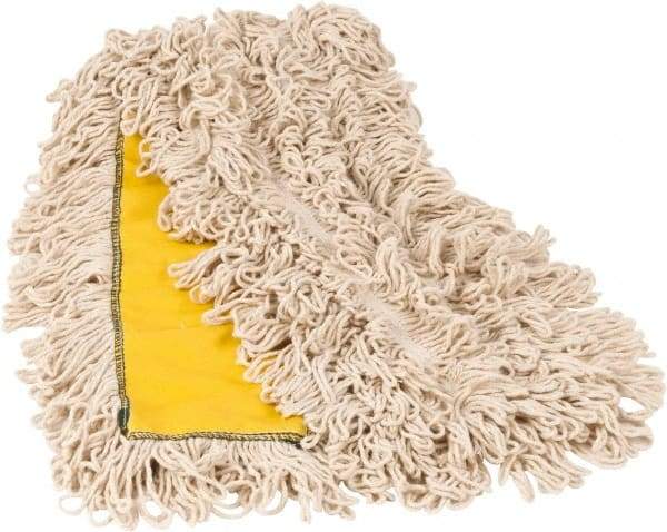 PRO-SOURCE - 48" Long x 3-1/2" Wide Yarn Blend Dust Mop Head - Snap-On, Yellow, Looped Head, Launderable - Top Tool & Supply