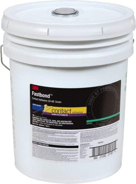 3M - 5 Gal Pail Green Contact Adhesive - Series 30NF, 4 hr Working Time - Top Tool & Supply