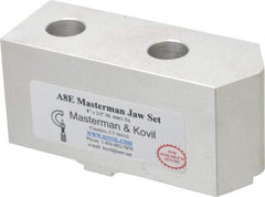 Masterman & Kovil - 8" Chuck Capacity, Tongue & Groove Attachment, Square Soft Lathe Chuck Jaw - 1 Jaw, Aluminum, 1-3/4" Btw Mount Hole Ctrs, 4mm Long x 1-1/2" Wide x 2" High, 5/16" Groove - Top Tool & Supply