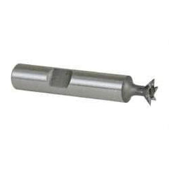 Keo - 3/8" Diam x 1/8" Width of Cut, 45° Included Angle, High Speed Steel Dovetail Cutter - 3/8" Shank Diam, 2" Shank Length, 2-1/8" Overall Length, Weldon Flat, Uncoated - Top Tool & Supply