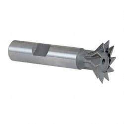 Keo - 1" Diam x 1/4" Width of Cut, 45° Included Angle, High Speed Steel Dovetail Cutter - 1/2" Shank Diam, 2-1/4" Shank Length, 2-1/2" Overall Length, Weldon Flat, Uncoated - Top Tool & Supply