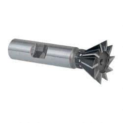 Keo - 1" Diam x 7/16" Width of Cut, 60° Included Angle, High Speed Steel Dovetail Cutter - 1/2" Shank Diam, 2-1/2" Overall Length, Weldon Flat, Uncoated - Top Tool & Supply