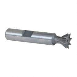 Keo - 1/2" Diam x 7/32" Width of Cut, 60° Included Angle, Cobalt Dovetail Cutter - 3/8" Shank Diam, 2-1/8" Overall Length, Weldon Flat, Uncoated - Top Tool & Supply