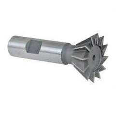 Keo - 1-3/8" Diam x 9/16" Width of Cut, 60° Included Angle, Cobalt Dovetail Cutter - 5/8" Shank Diam, 2-7/8" Overall Length, Weldon Flat, Uncoated - Top Tool & Supply