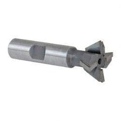 Keo - 1" Diam x 3/8" Width of Cut, 60° Included Angle, Carbide-Tipped Dovetail Cutter - 1/2" Shank Diam, 2-1/2" Overall Length, 0.02" Corner Radius, Weldon Flat, Uncoated - Top Tool & Supply