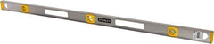 Stanley - 48" Long 3 Vial I-Beam Level - Aluminum, Silver, 1 45°, 1 Level & 1 Plumb Vials - Top Tool & Supply