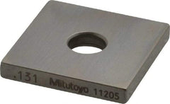 Mitutoyo - 0.131" Square Steel Gage Block - Accuracy Grade 0, Includes Certificate of Inspection - Top Tool & Supply