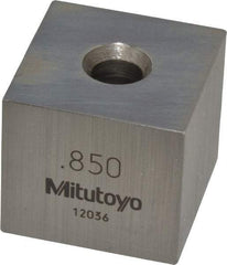 Mitutoyo - 0.85" Square Steel Gage Block - Accuracy Grade 0, Includes Certificate of Inspection - Top Tool & Supply