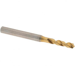 Screw Machine Length Drill Bit: 0.1752″ Dia, 120 °, High Speed Steel Coated, Right Hand Cut, Spiral Flute, Straight-Cylindrical Shank, Series 1100