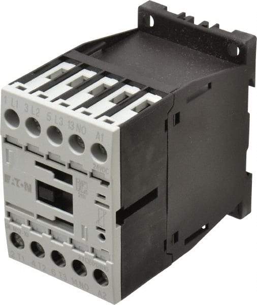 Eaton Cutler-Hammer - 3 Pole, 24 to 27 Coil VDC, 20 Amp, Nonreversible Open Enclosure IEC Contactor - 1 Phase hp: 1 at 115 V, 2 at 200 V, 2 at 230 V, 3 Phase hp: 10 at 460 V, 10 at 575 V, 3 at 200 V, 3 at 230 V, 12 Amp Inductive Load Rating Listed - Top Tool & Supply