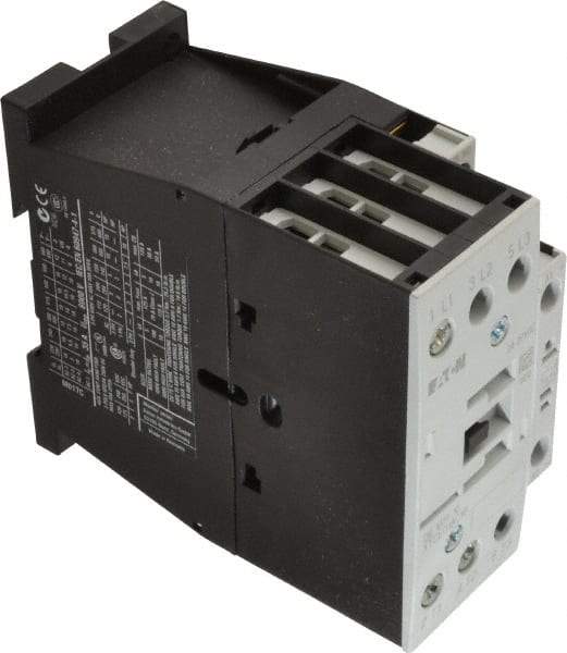 Eaton Cutler-Hammer - 3 Pole, 24 to 27 Coil VDC, 40 Amp, Nonreversible Open Enclosure IEC Contactor - 1 Phase hp: 2 at 115 V, 2 at 200 V, 3 at 230 V, 3 Phase hp: 10 at 460 V, 15 at 575 V, 5 at 200 V, 5 at 230 V, 18 Amp Inductive Load Rating Listed - Top Tool & Supply