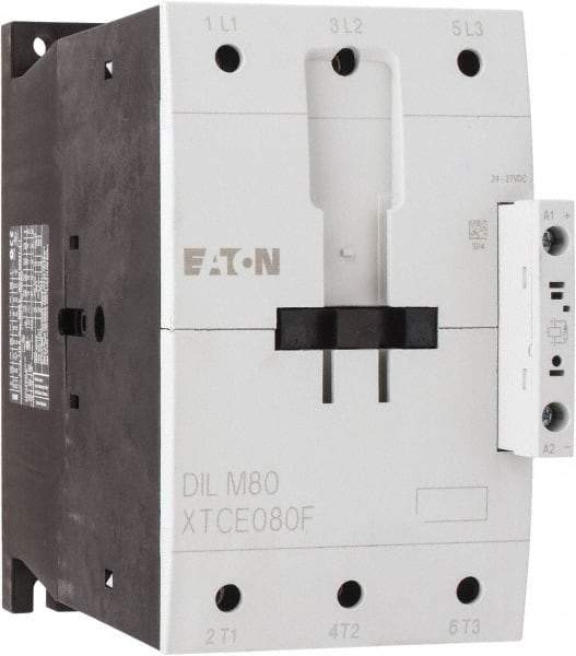 Eaton Cutler-Hammer - 3 Pole, 24 to 27 Coil VDC, 125 Amp, Nonreversible Open Enclosure IEC Contactor - 1 Phase hp: 15 at 200 V, 15 at 230 V, 7.5 at 115 V, 3 Phase hp: 25 at 200 V, 30 at 230 V, 60 at 460 V, 75 at 575 V, 80 Amp Inductive Load Rating Listed - Top Tool & Supply