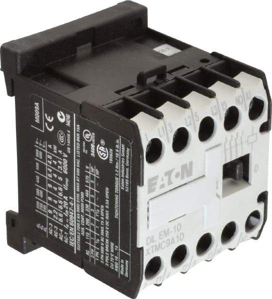 Eaton Cutler-Hammer - 3 Pole, 208 Coil VAC at 60 Hz, Nonreversible Open Enclosure IEC Contactor - 1 Phase hp: 0.5 at 115 V, 1 at 200 V, 1.5 at 230 V, 3 Phase hp: 2 at 200 V, 3 at 230 V, 5 at 460 V, 5 at 575 V, 8.80 Amp Inductive Load Rating Listed - Top Tool & Supply