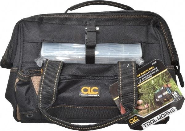 CLC - 16 Pocket Black Polyester Tool Bag - 12" Wide x 8" Deep x 9" High - Top Tool & Supply