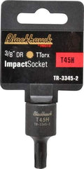 Blackhawk by Proto - 3/8" Drive, T45H Impact Torx Bit Socket - 3/4" Bit Length, 1-1/2" OAL - Top Tool & Supply