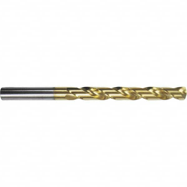 Jobber Length Drill Bit: 0.1405″ Dia, 130 °, Cobalt TiN Finish, 2.7559″ OAL, Right Hand Cut, Spiral Flute, Straight-Cylindrical Shank, Series 657