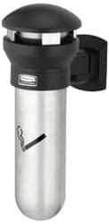 Rubbermaid - 0.6 Gal Stainless Steel Cigarette & Cigar Receptacle - 11-5/8" Wide x 18" High - Top Tool & Supply