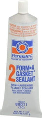 Permatex - 11 oz Tube Black Rosin Gasket Sealant - -65 to 400°F Operating Temp, 24 hr Full Cure Time - Top Tool & Supply