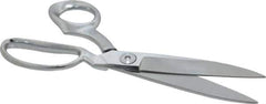 Clauss - 4-1/2" LOC, 10" OAL Chrome Plated Standard Shears - Right Hand, Chrome Plated Offset Handle, For General Purpose Use - Top Tool & Supply