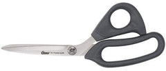 Clauss - 3-1/2" LOC, 9" OAL Titanium Standard Shears - Ambidextrous, Plastic Offset Handle, For General Purpose Use - Top Tool & Supply