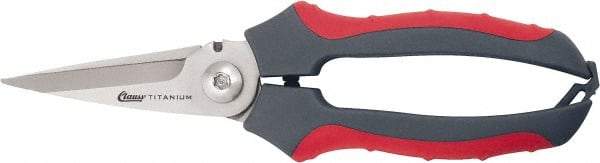 Clauss - 2-1/2" Length of Cut, Straight Pattern Multi-Purpose Snip - 8" OAL, Comfort Grip Handle - Top Tool & Supply