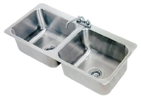 Advance Tabco - 20" Long x 16" Wide Inside, 2 Compartment, Stainless Steel Stainless Steel Drop In Sink - 18 Gauge, 45-1/2" Long x 20-1/2" Wide Outside, 8" Deep - Top Tool & Supply